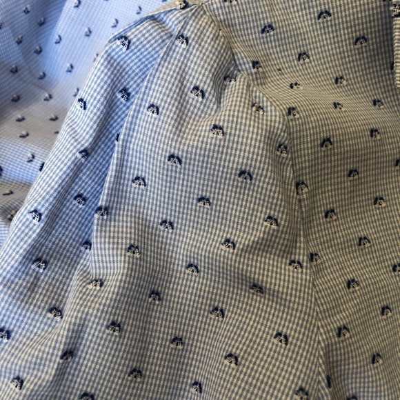 DEREK LAM 10 CROSBY Swiss Dot Balloon Sleeve Button Down Shirt Size M - Picture 4 of 6